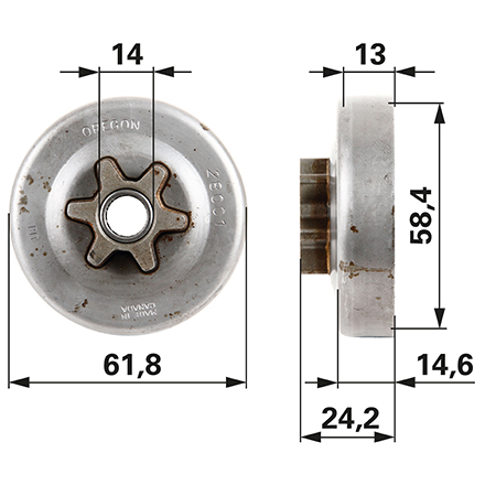 Reťazovka 3/8”(91)-6 pre Husqvarna 33, 34, 35, 37, 38, Jonsered 36, 361, 365, 370