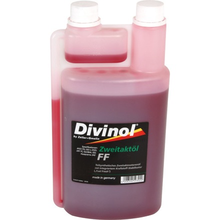 Polosyntetický olej Divinol 2T-1L červený s odmerkou