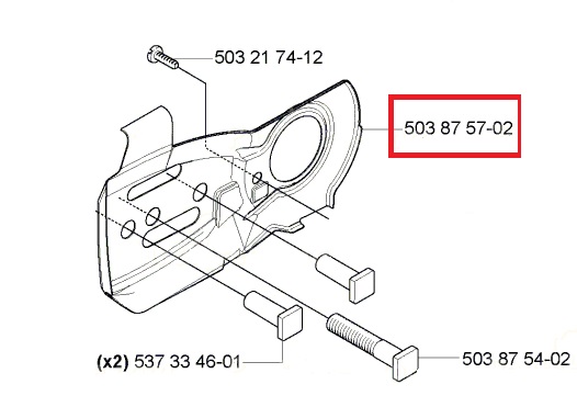 Plech lišty 503875702 pre Husqvarna 345 E, 350