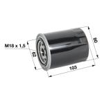 Olejový filter pre Kubota - všetky motory radu B - 0986452552, 0986452929, 986452023