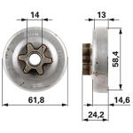 Reťazovka 3/8”(91)-6 pre Husqvarna 33, 34, 35, 37, 38, Jonsered 36, 361, 365, 370