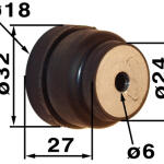 Silentblok 11217909909 pre Stihl 024, 026, 028, 038, 039, MS240, MS260, MS260C, MS380, MS381, MS390