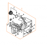 č.1 Polovica kľukovej skrine, strana ventilátoru 1142 020 2601 pre Stihl MS462, MS462 C