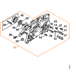 č.10 Polovica kľukovej skrini 1142 020 2902 pre Stihl MS462, MS462 C